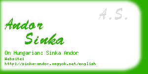 andor sinka business card